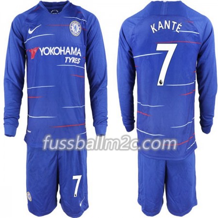 Fußballtrikots Chelsea Kante 7 Kinder Heim Trikotsatz 2018-2019 Langarm